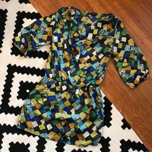 Slinky patterned boutique mini-dress - size S